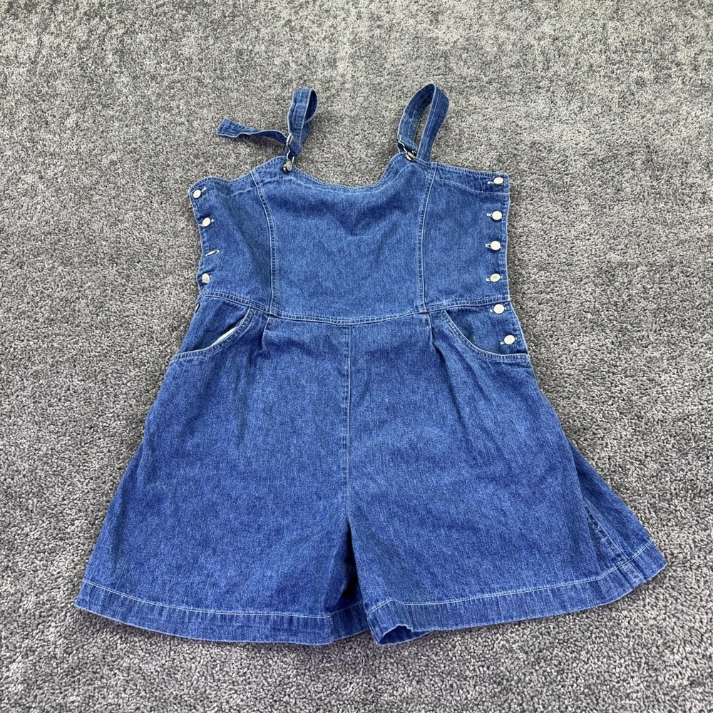 Regatta New York Romper Womens XL Blue Denim Sleeveless Square Neck Snap Pockets